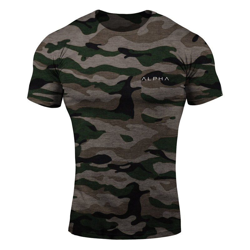 2018 Muscle Boy Sports Spring Fitness Stretch Pure Cotton Leisure Running machine Exercise T-shirt