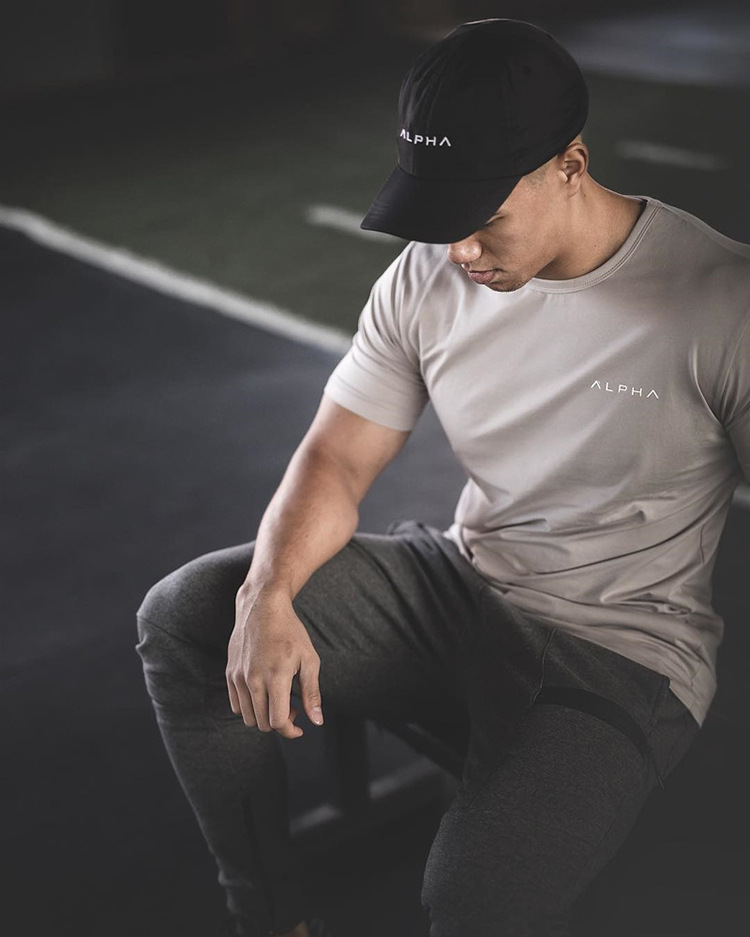 2018 Muscle Boy Sports Spring Fitness Stretch Pure Cotton Leisure Running machine Exercise T-shirt