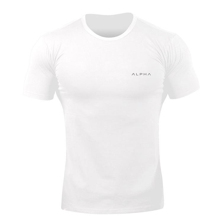 2018 Muscle Boy Sports Spring Fitness Stretch Pure Cotton Leisure Running machine Exercise T-shirt