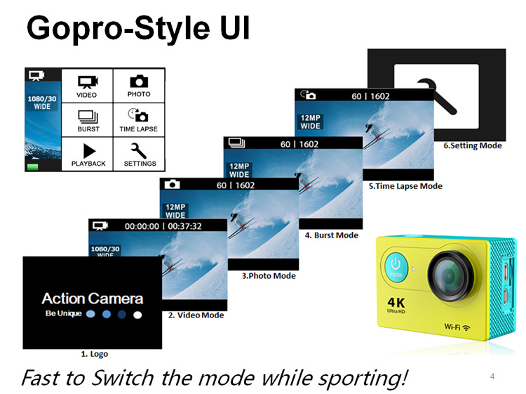 Cross-Border Hot Sale Amazon H9 Sports DV 4K Sports Camera WiFi Diving Outdoor Waterproof Mini Submersible Machine Cross-Border Hot Sale Amazon H9 Sports DV 4K Sports Camera WiFi Diving Outdoor Waterproof Mini Submersible Machine