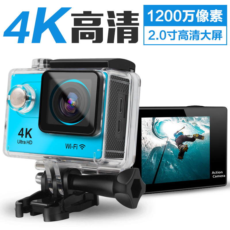 Cross-Border Hot Sale Amazon H9 Sports DV 4K Sports Camera WiFi Diving Outdoor Waterproof Mini Submersible Machine