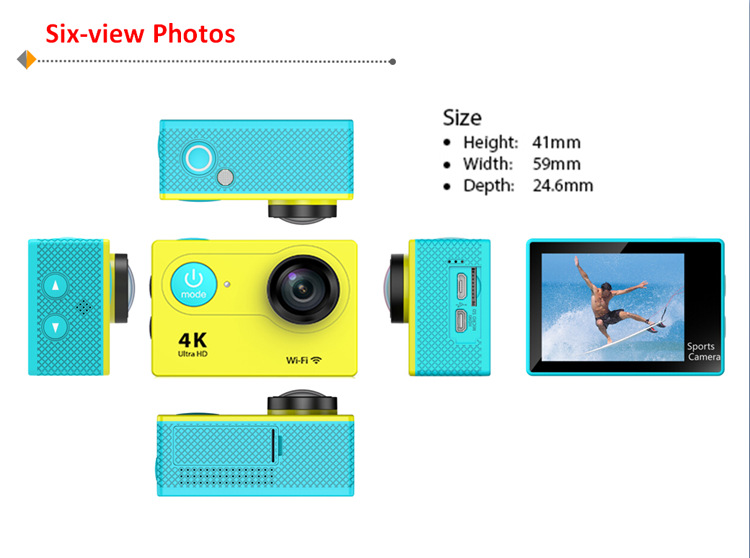 Cross-Border Hot Sale Amazon H9 Sports DV 4K Sports Camera WiFi Diving Outdoor Waterproof Mini Submersible Machine Cross-Border Hot Sale Amazon H9 Sports DV 4K Sports Camera WiFi Diving Outdoor Waterproof Mini Submersible Machine