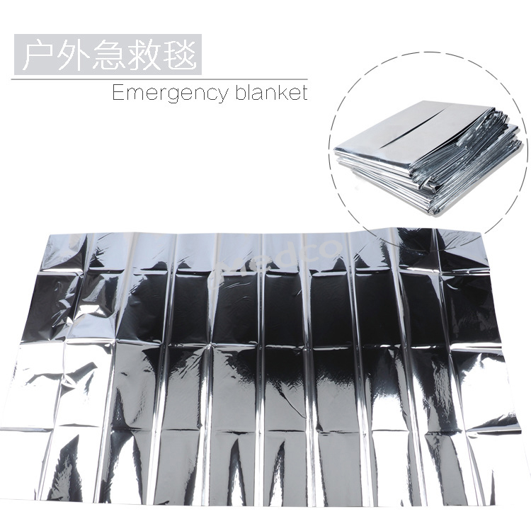 Silver emergency blanket outdoor emergency blanket PET emergency blanket stock