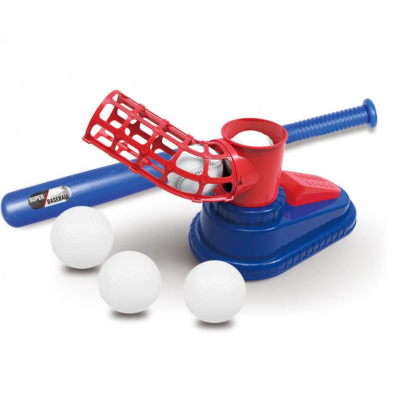 Cross-Border Hot Children&#039;s Baseball Serve Machine Set Baseball Launcher Ball Sports Fitness Sports Outdoor Toys