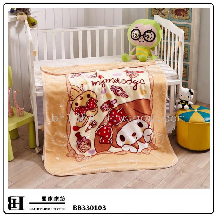 Double embossed fine soft flannel blanket. Children's cartoon Plush outdoor leisure blanket 