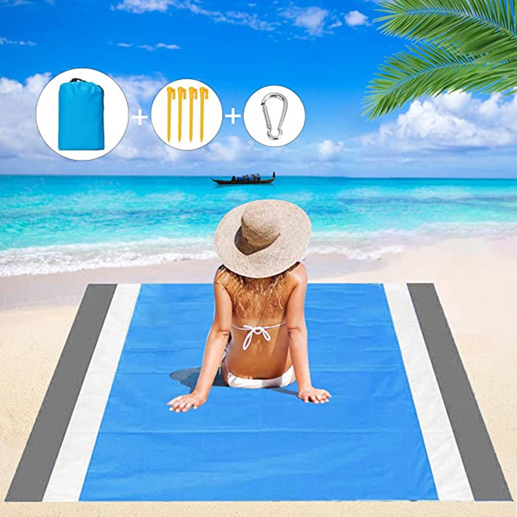Cross-Border Hot Amazon Waterproof Beach Mat Outdoor Camping Portable Foldable Beach Pocket Beach Blanket