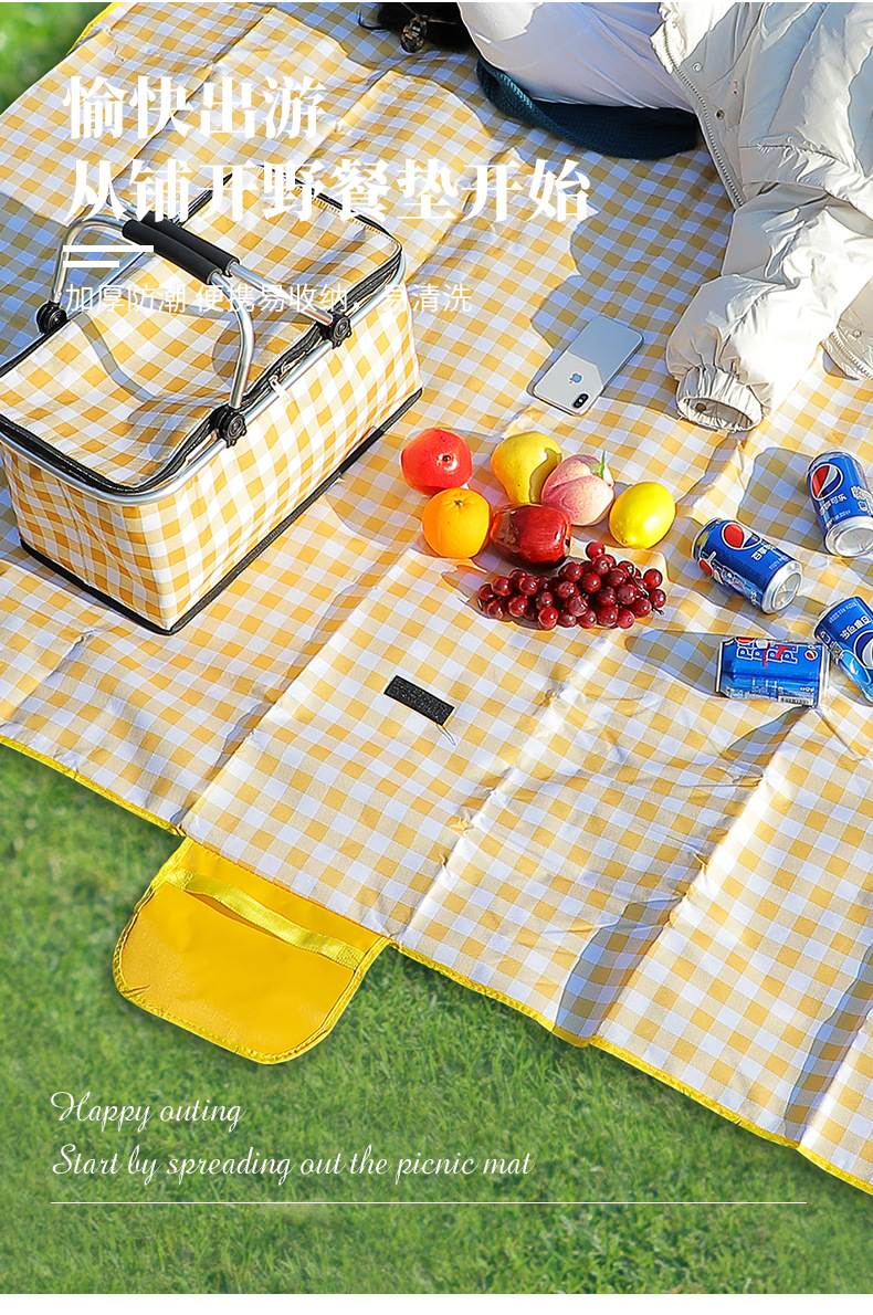 Hot Sale Outdoor Picnic Mat Folding Moisture Proof Pad Camping Picnic Blanket Beach Travel Beach Mat Source Factory