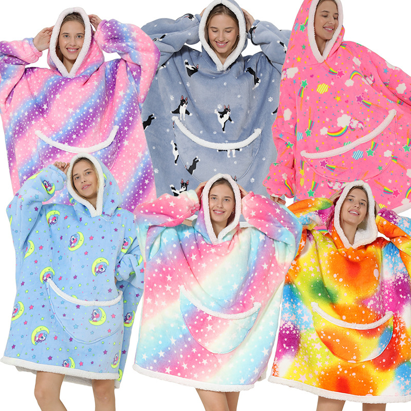 Lazy Blanket Composite Lambswool Pullover Flannel Sweater TV Blanket Hooded Lazy Clothes Outdoor Keep Warm Pajamas Lazy Blanket Composite Lambswool Pullover Flannel Sweater TV Blanket Hooded Lazy Clothes Outdoor Keep Warm Pajamas