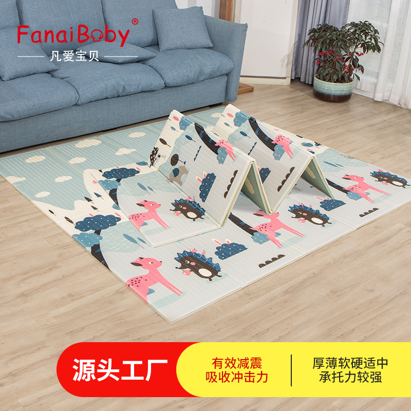 Factory In Stock XPe Double-Sided Cartoon Folding Climbing Pad Outdoor Camping Game Blanket Baby Crawling Mat Thickened