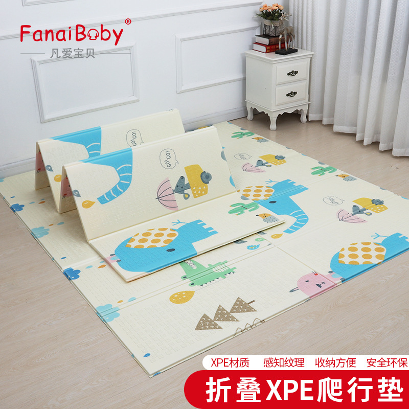 Factory In Stock XPe Double-Sided Cartoon Folding Climbing Pad Outdoor Camping Game Blanket Baby Crawling Mat Thickened