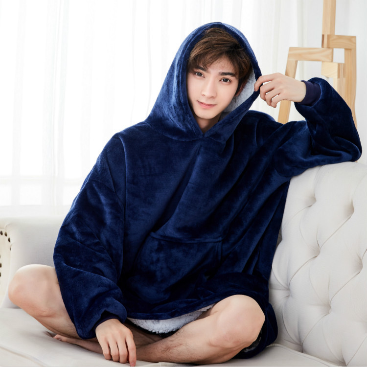 Lazy Pullover TV Blanket Outdoor Cold-Proof Clothes Hooded Fleece Thermal Clothes Lazy Blanket Lazy Pullover TV Blanket Outdoor Cold-Proof Clothes Hooded Fleece Thermal Clothes Lazy Blanket