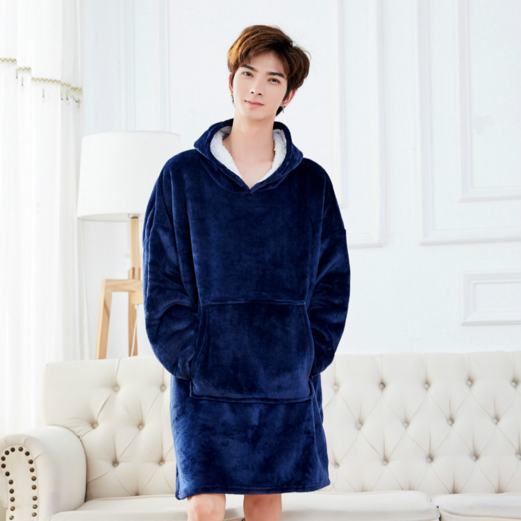 Lazy Pullover TV Blanket Outdoor Cold-Proof Clothes Hooded Fleece Thermal Clothes Lazy Blanket Lazy Pullover TV Blanket Outdoor Cold-Proof Clothes Hooded Fleece Thermal Clothes Lazy Blanket