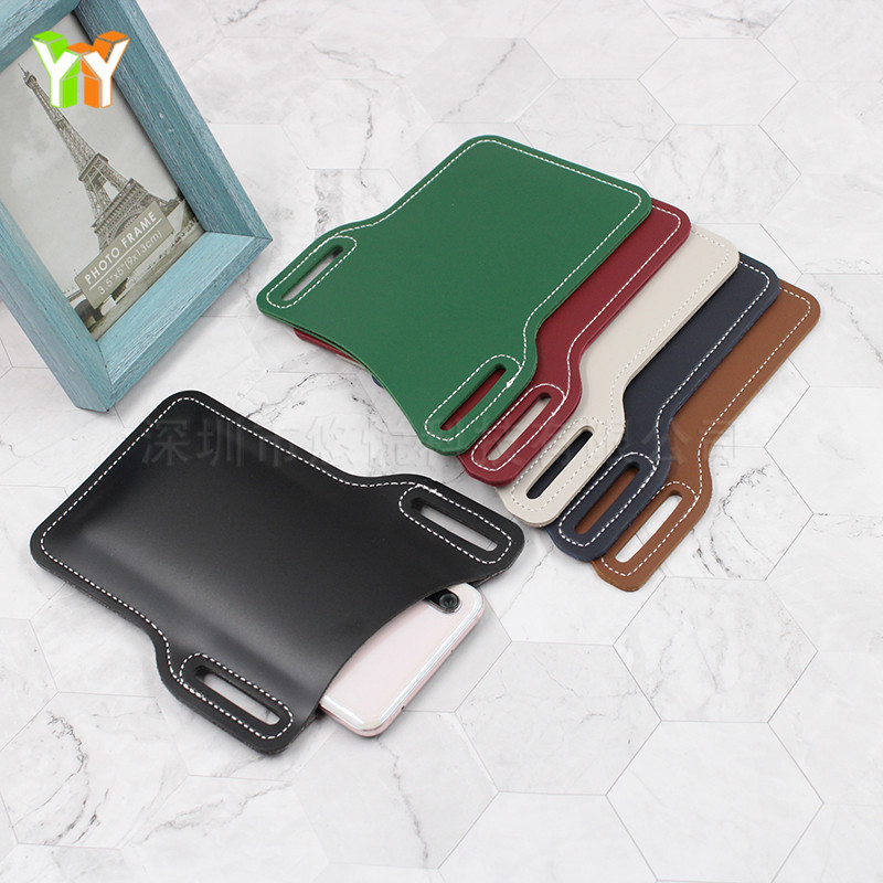 Outdoor Wrist Hanging Mobile Phone Bag Pu Mobile Phone Waist Bag Leather Case Portable AntiLost Cellphone Protection Bag
