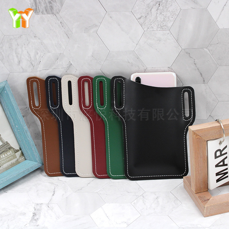 Outdoor Wrist Hanging Mobile Phone Bag Pu Mobile Phone Waist Bag Leather Case Portable AntiLost Cellphone Protection Bag