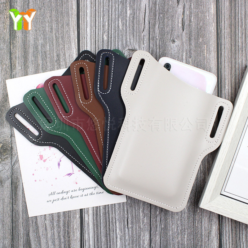 Outdoor Wrist Hanging Mobile Phone Bag Pu Mobile Phone Waist Bag Leather Case Portable AntiLost Cellphone Protection Bag