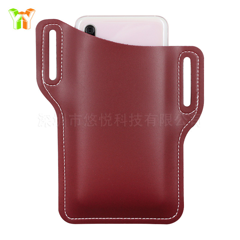 Outdoor Wrist Hanging Mobile Phone Bag Pu Mobile Phone Waist Bag Leather Case Portable AntiLost Cellphone Protection Bag