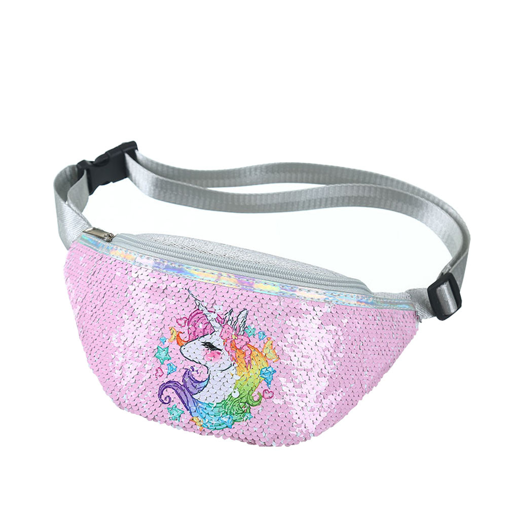 Unicorn Unicorn Waist Bag Student Cartoon Sequins Sports Waist Bag Mermaid Fashionable Cosmetic Bag