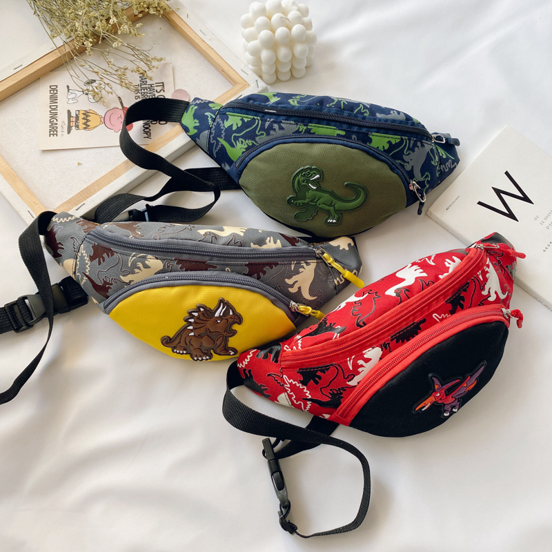 Factory Wholesale Kindergarten Baby New Cartoon Cute Dinosaur Waist Bag Boys and Girls Children Bag Crossbody Small Bag