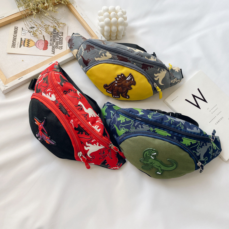 Factory Wholesale Kindergarten Baby New Cartoon Cute Dinosaur Waist Bag Boys and Girls Children Bag Crossbody Small Bag