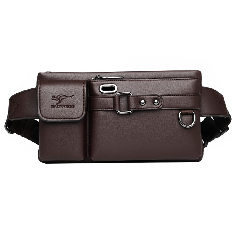 Leather Belt Bag MultiFunctional Sports Leather Bag Casual Fashion Messenger Bag Large Capacity Waist Bag CrossBorder