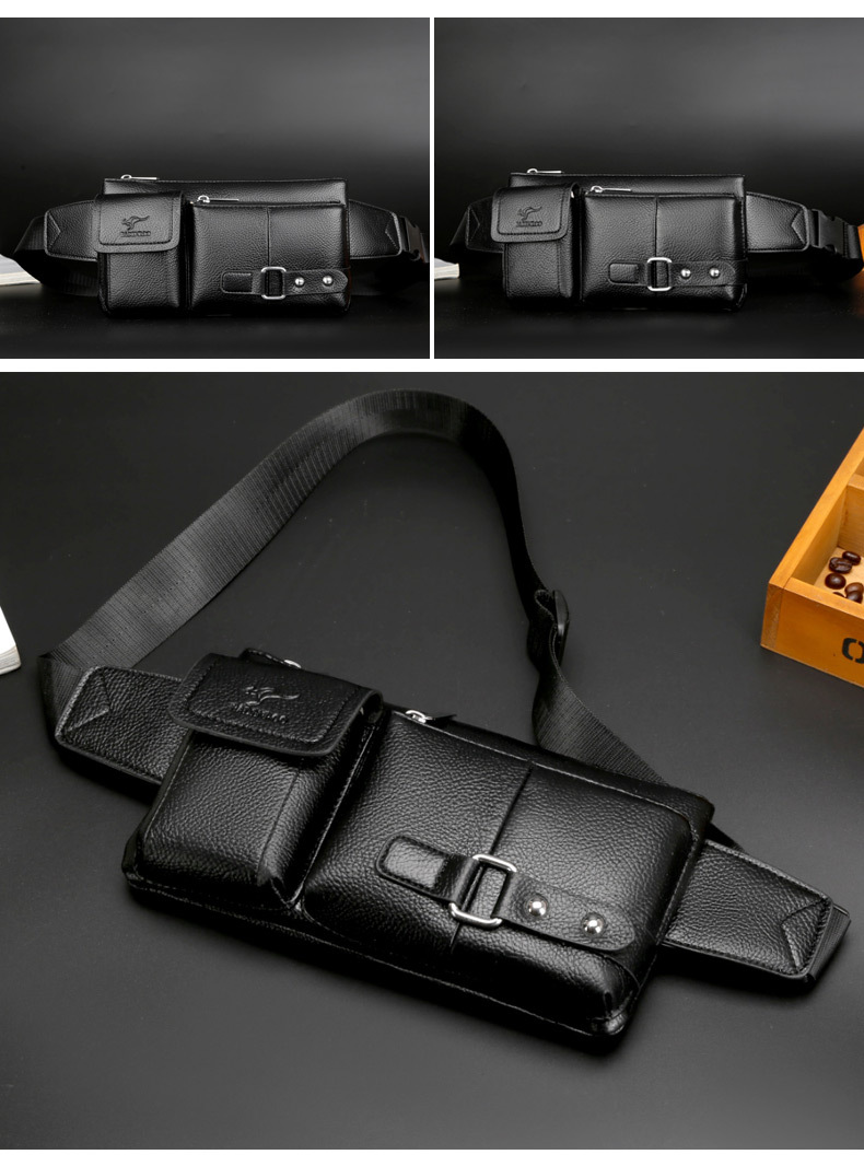 Leather Belt Bag MultiFunctional Sports Leather Bag Casual Fashion Messenger Bag Large Capacity Waist Bag CrossBorder Leather Belt Bag MultiFunctional Sports Leather Bag Casual Fashion Messenger Bag Large Capacity Waist Bag CrossBorder