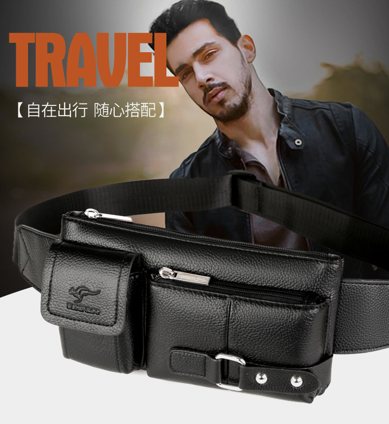 Leather Belt Bag MultiFunctional Sports Leather Bag Casual Fashion Messenger Bag Large Capacity Waist Bag CrossBorder Leather Belt Bag MultiFunctional Sports Leather Bag Casual Fashion Messenger Bag Large Capacity Waist Bag CrossBorder