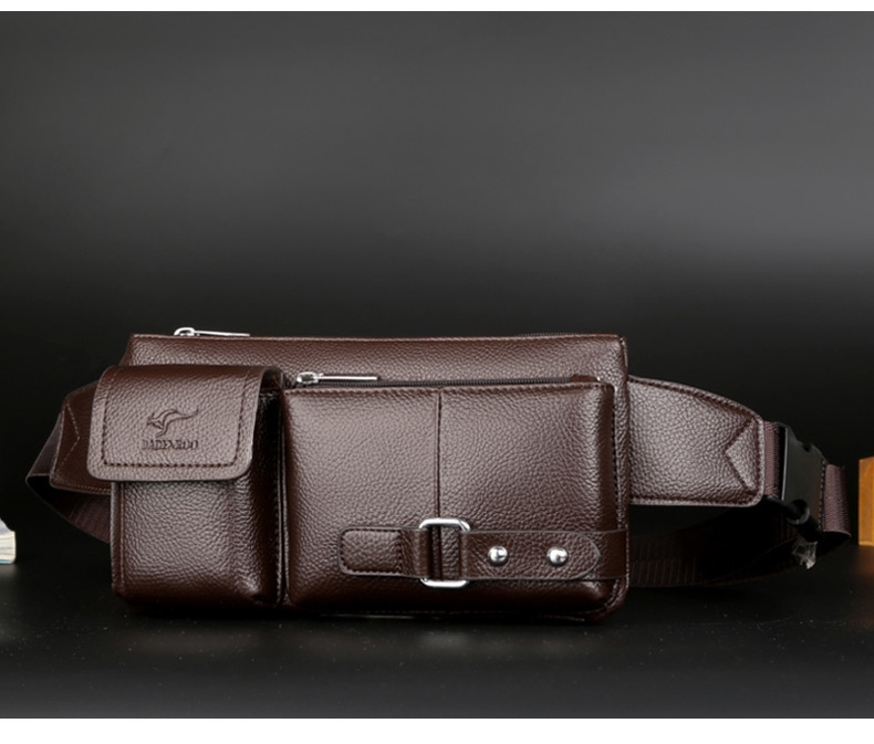 Leather Belt Bag MultiFunctional Sports Leather Bag Casual Fashion Messenger Bag Large Capacity Waist Bag CrossBorder Leather Belt Bag MultiFunctional Sports Leather Bag Casual Fashion Messenger Bag Large Capacity Waist Bag CrossBorder