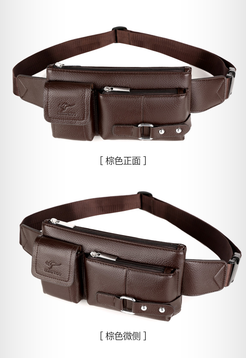 Leather Belt Bag MultiFunctional Sports Leather Bag Casual Fashion Messenger Bag Large Capacity Waist Bag CrossBorder Leather Belt Bag MultiFunctional Sports Leather Bag Casual Fashion Messenger Bag Large Capacity Waist Bag CrossBorder