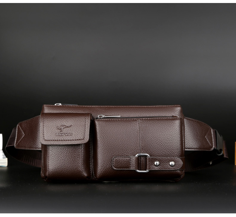 Leather Belt Bag MultiFunctional Sports Leather Bag Casual Fashion Messenger Bag Large Capacity Waist Bag CrossBorder Leather Belt Bag MultiFunctional Sports Leather Bag Casual Fashion Messenger Bag Large Capacity Waist Bag CrossBorder