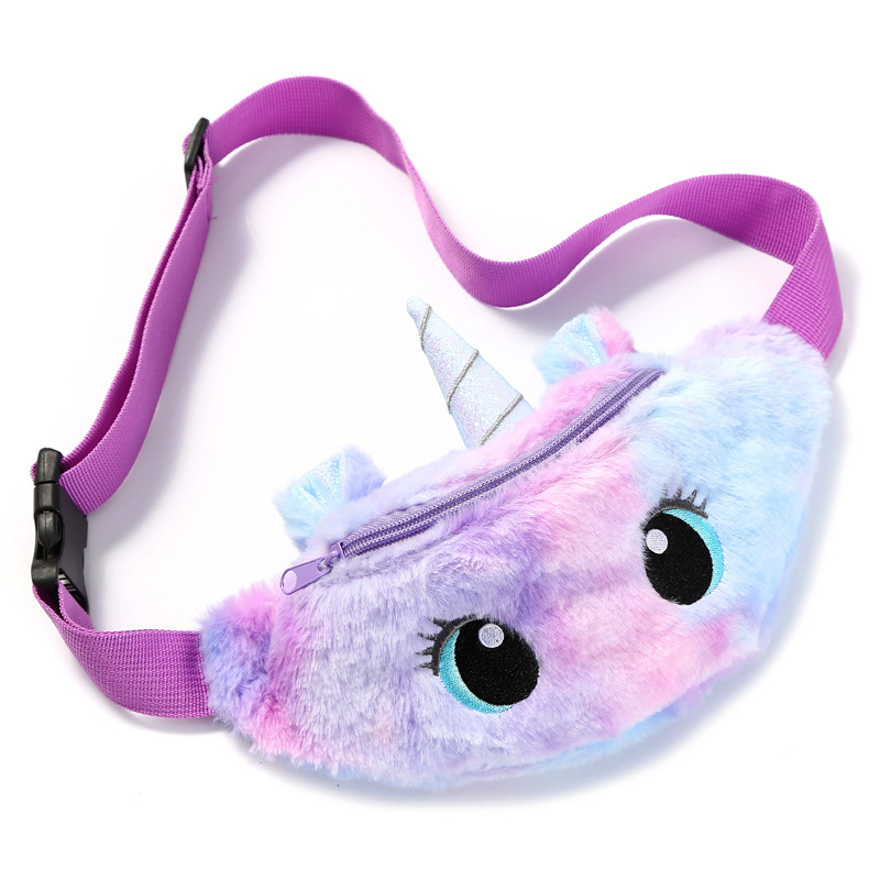 Unicorn Big Eyes Waist Bag Kindergarten Kid's Messenger Bag Chest Bag Cartoon Plush Shoulder Bag Little Girl Cute Unicorn Big Eyes Waist Bag Kindergarten Kid's Messenger Bag Chest Bag Cartoon Plush Shoulder Bag Little Girl Cute