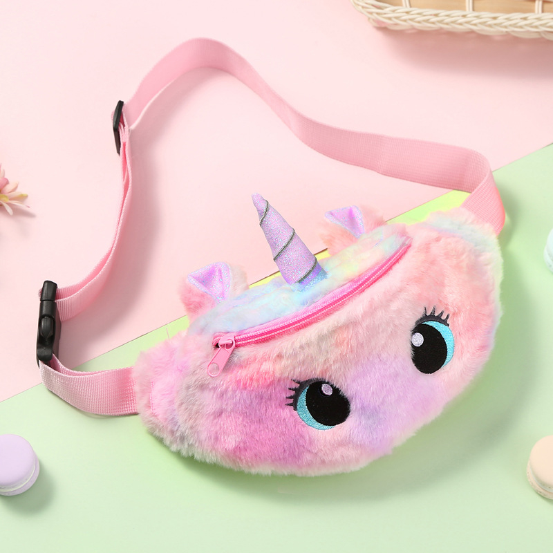 Unicorn Big Eyes Waist Bag Kindergarten Kid's Messenger Bag Chest Bag Cartoon Plush Shoulder Bag Little Girl Cute Unicorn Big Eyes Waist Bag Kindergarten Kid's Messenger Bag Chest Bag Cartoon Plush Shoulder Bag Little Girl Cute