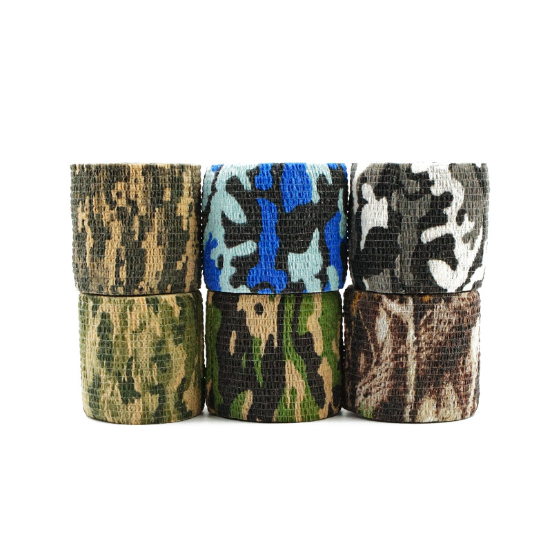 Self-Adhesive Retractable Elastic Bandage Outdoor Supplies Non-Woven Jungle Camouflage Tape Hunting Camouflage Tape