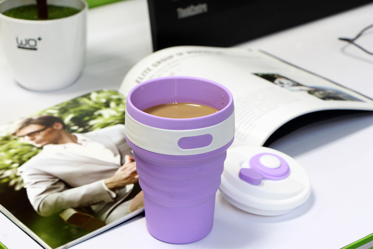 Creative gift folding silicone coffee cup hot style daily life sports cup thermos cup Creative gift folding silicone coffee cup hot style daily life sports cup thermos cup