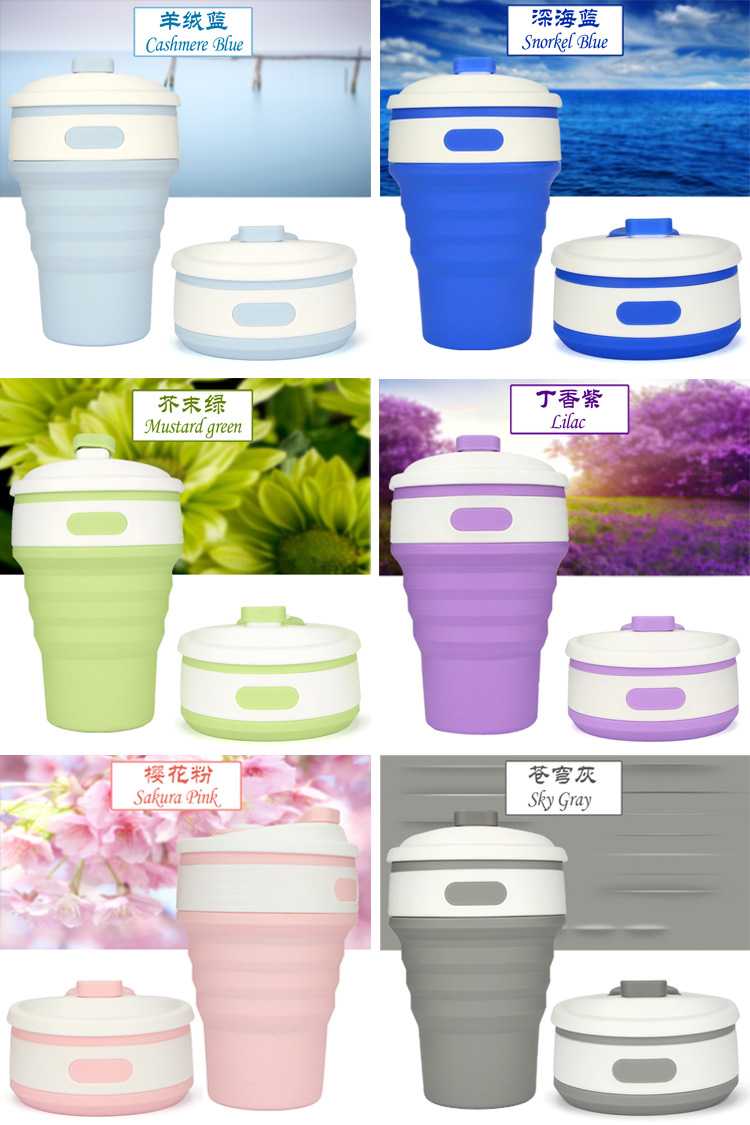 Creative gift folding silicone coffee cup hot style daily life sports cup thermos cup Creative gift folding silicone coffee cup hot style daily life sports cup thermos cup