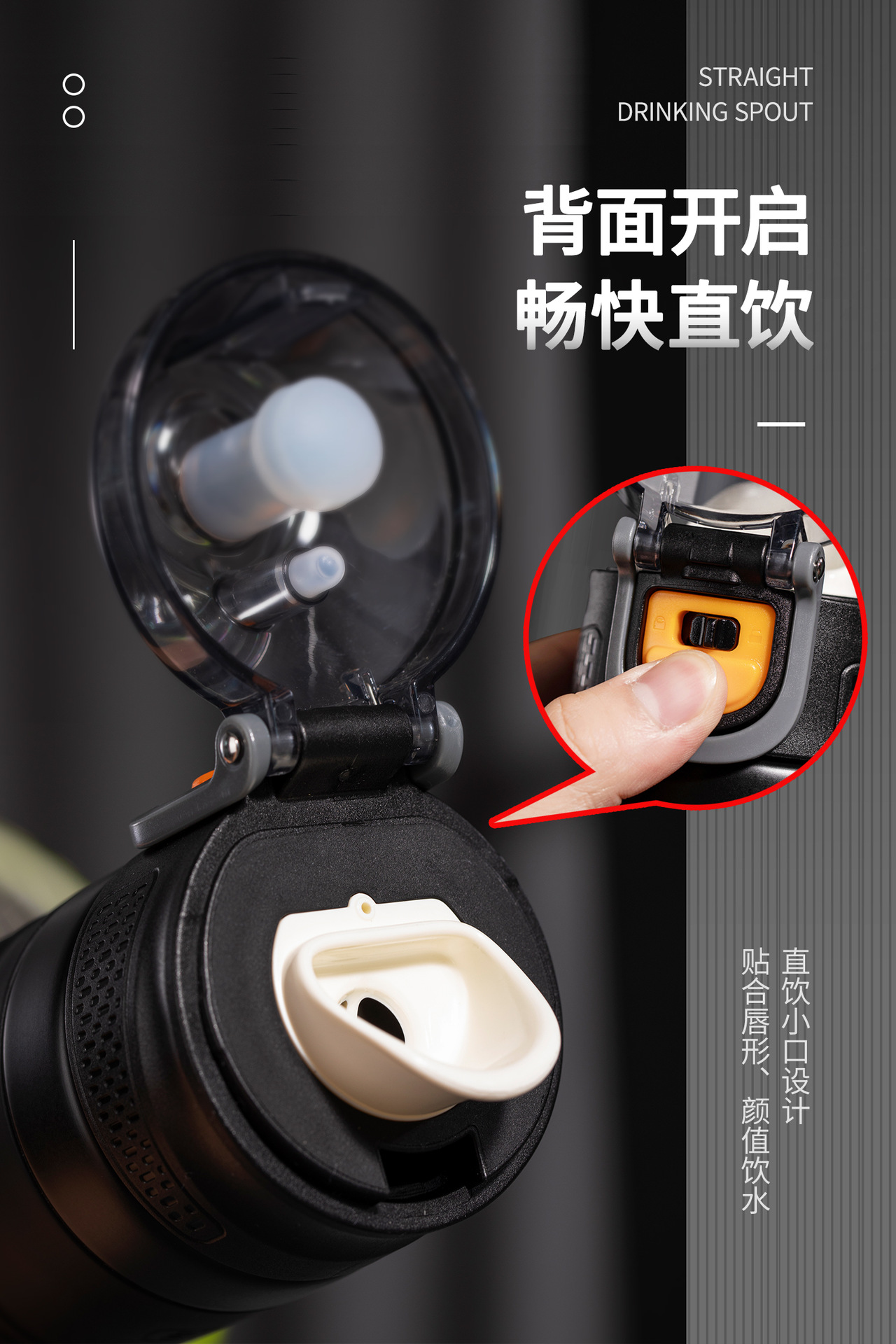Noah Spring Cover Thermos Cup Creative Back Open Straight Drink Cup Student Sports Cup Portable Outdoor Handy Cup Noah Spring Cover Thermos Cup Creative Back Open Straight Drink Cup Student Sports Cup Portable Outdoor Handy Cup