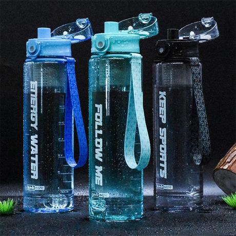 Beanbeanlove 1000ml Cup Large Capacity Plastic Cup Sports Bottle Portable Students Sports Cup with Scale Kettle