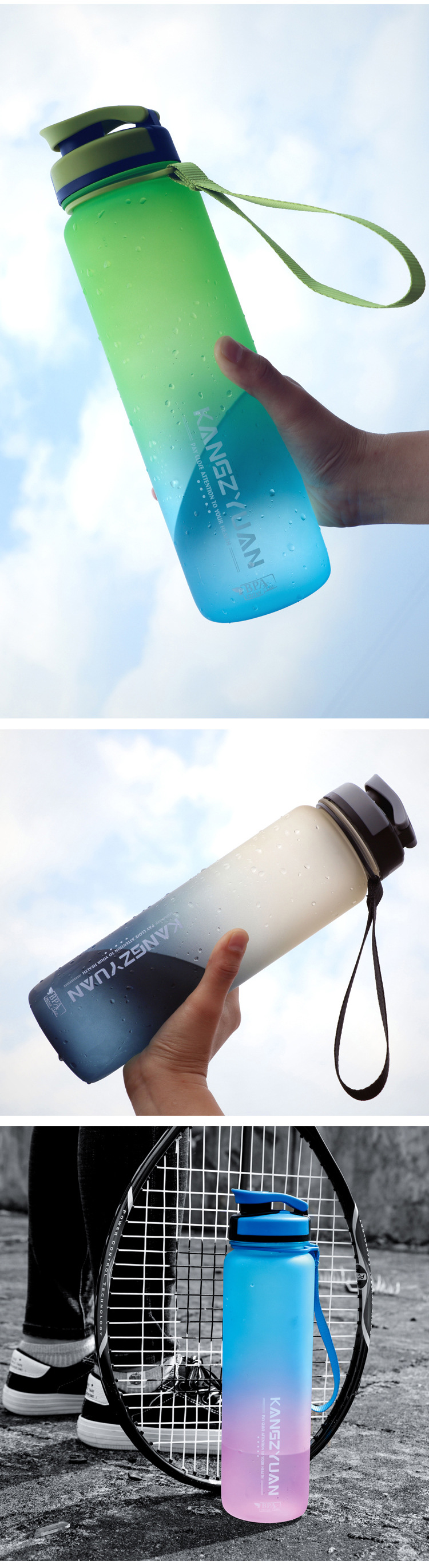 Kang Zhiyuan Outdoor Sports Kettle Large Capacity Outdoor Sports Bottle Frosted Sports Bottle Plastic Cup Sports Cup Kang Zhiyuan Outdoor Sports Kettle Large Capacity Outdoor Sports Bottle Frosted Sports Bottle Plastic Cup Sports Cup