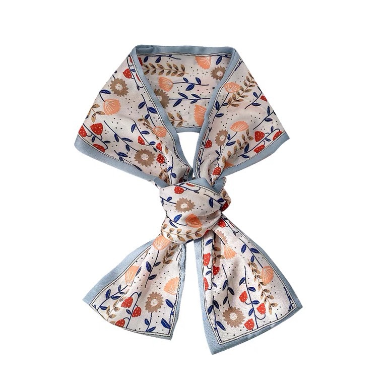 Small Long Letter Scarf Hair Band Ribbon French Vintage Style Tie Hair Arm Bag Spring and Autumn Tie Hair Bow Headdress