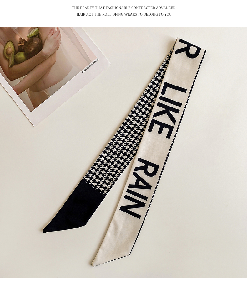 Small Long Letter Scarf Hair Band Ribbon French Vintage Style Tie Hair Arm Bag Spring and Autumn Tie Hair Bow Headdress Small Long Letter Scarf Hair Band Ribbon French Vintage Style Tie Hair Arm Bag Spring and Autumn Tie Hair Bow Headdress