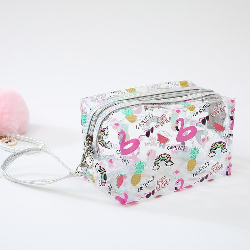2019 cartoon transparent makeup bag arm-held flamingo transparent wash bag ladies transparent pillow bag 2019 cartoon transparent makeup bag arm-held flamingo transparent wash bag ladies transparent pillow bag