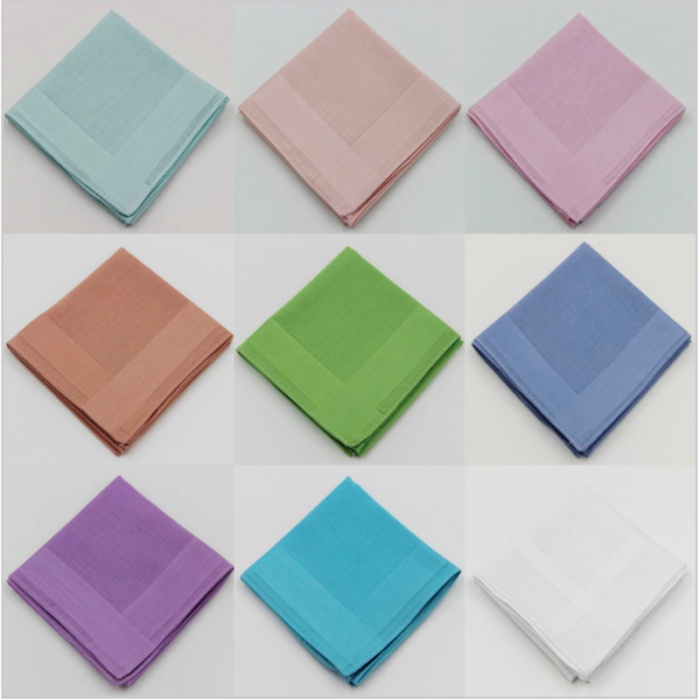 Cold tone pure color 100% cotton woven stripe Handkerchief square towel Cold tone pure color 100% cotton woven stripe Handkerchief square towel