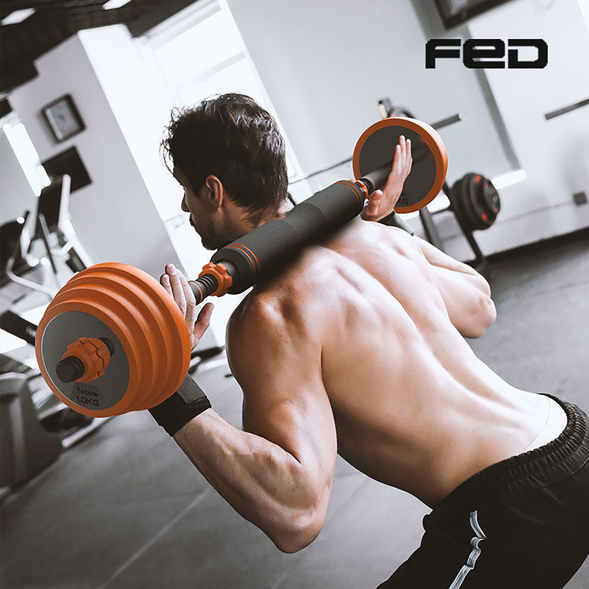 Fairton Dumbbell men&#039;s arm Muscle Pure steel Barbell combination set of household Sports Fitness equipment