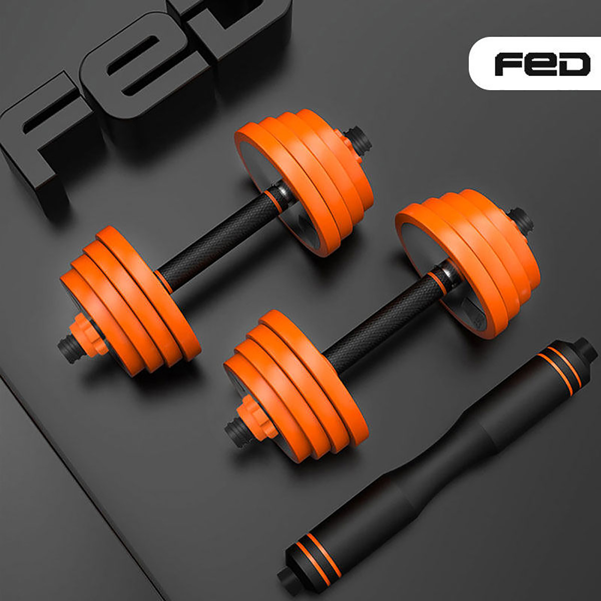 Fairton Dumbbell men&#039;s arm Muscle Pure steel Barbell combination set of household Sports Fitness equipment