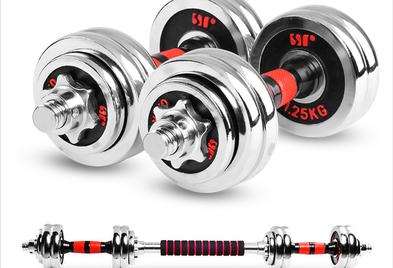 Dumbbell Electroplated Dumbbell suit men's Barbell combination suit Household exercise equipment Dumbbell Electroplated Dumbbell suit men's Barbell combination suit Household exercise equipment