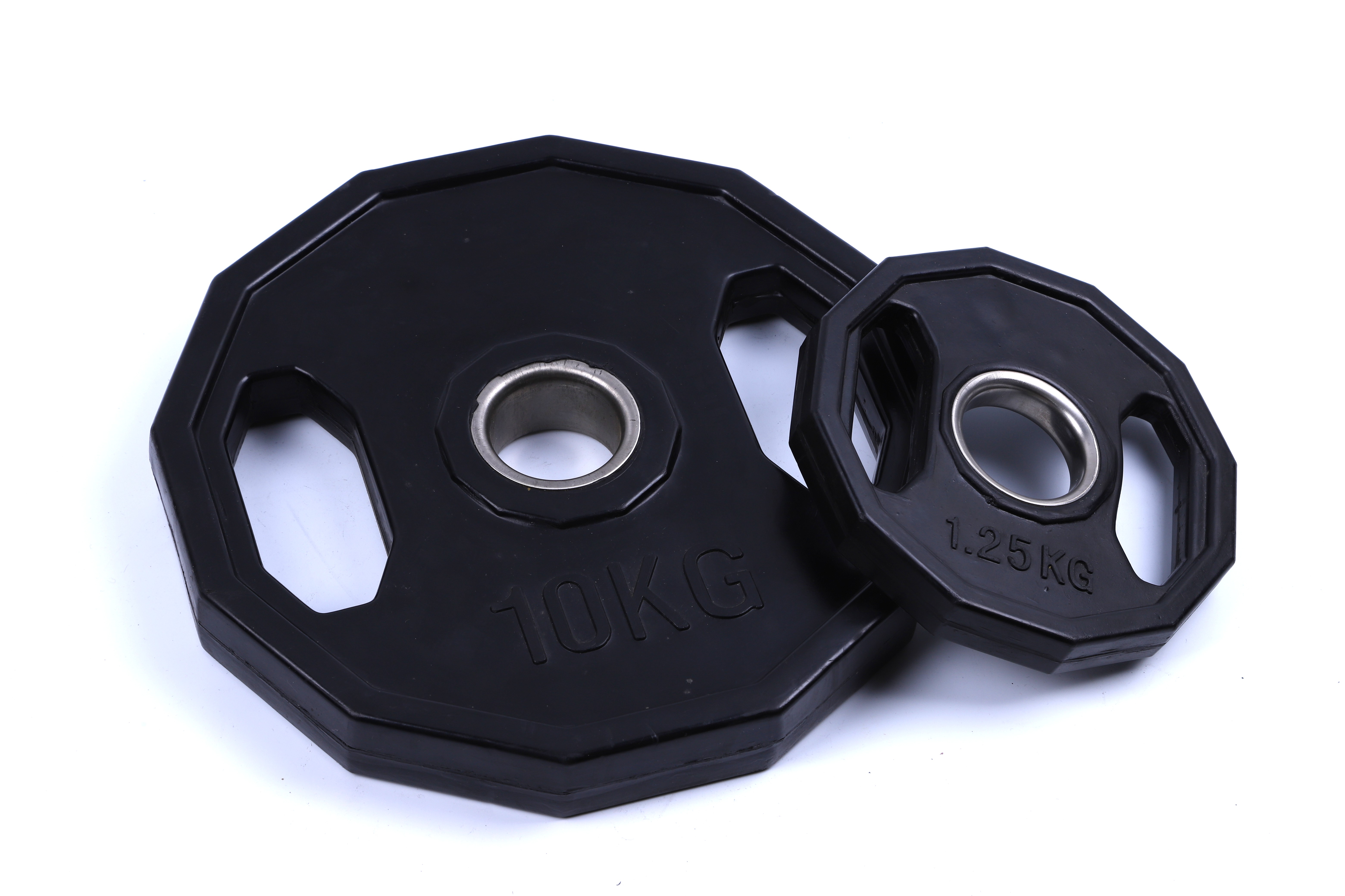 Fitness Barbell Piece Twelve-Side Adhesive Two-Hole Hand-Grasping Barbell Piece