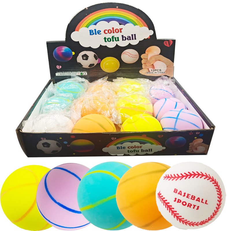Creative New Exotic Basketball Vent Flour Ball Rugby TPR Decompression Compressable Musical Toy Factory Wholesale