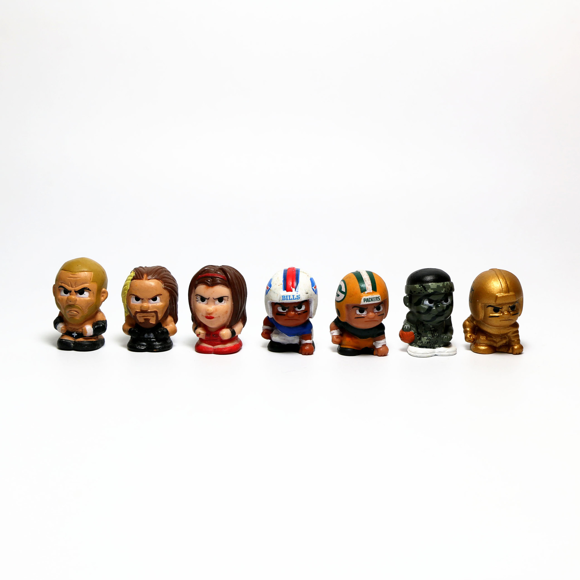 Anime Peripheral Q Version Imitation Real 3D Plastic Doll Wrestler Rugby Basketball Pen Case Doll Capsule Toy
