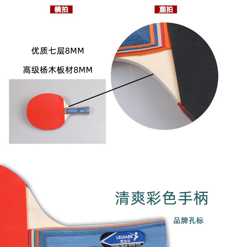 Regail, Leijiaer, Table Tennis Rackets, Shakehand Grip, Direct Shot, 1028 Regail, Leijiaer, Table Tennis Rackets, Shakehand Grip, Direct Shot, 1028