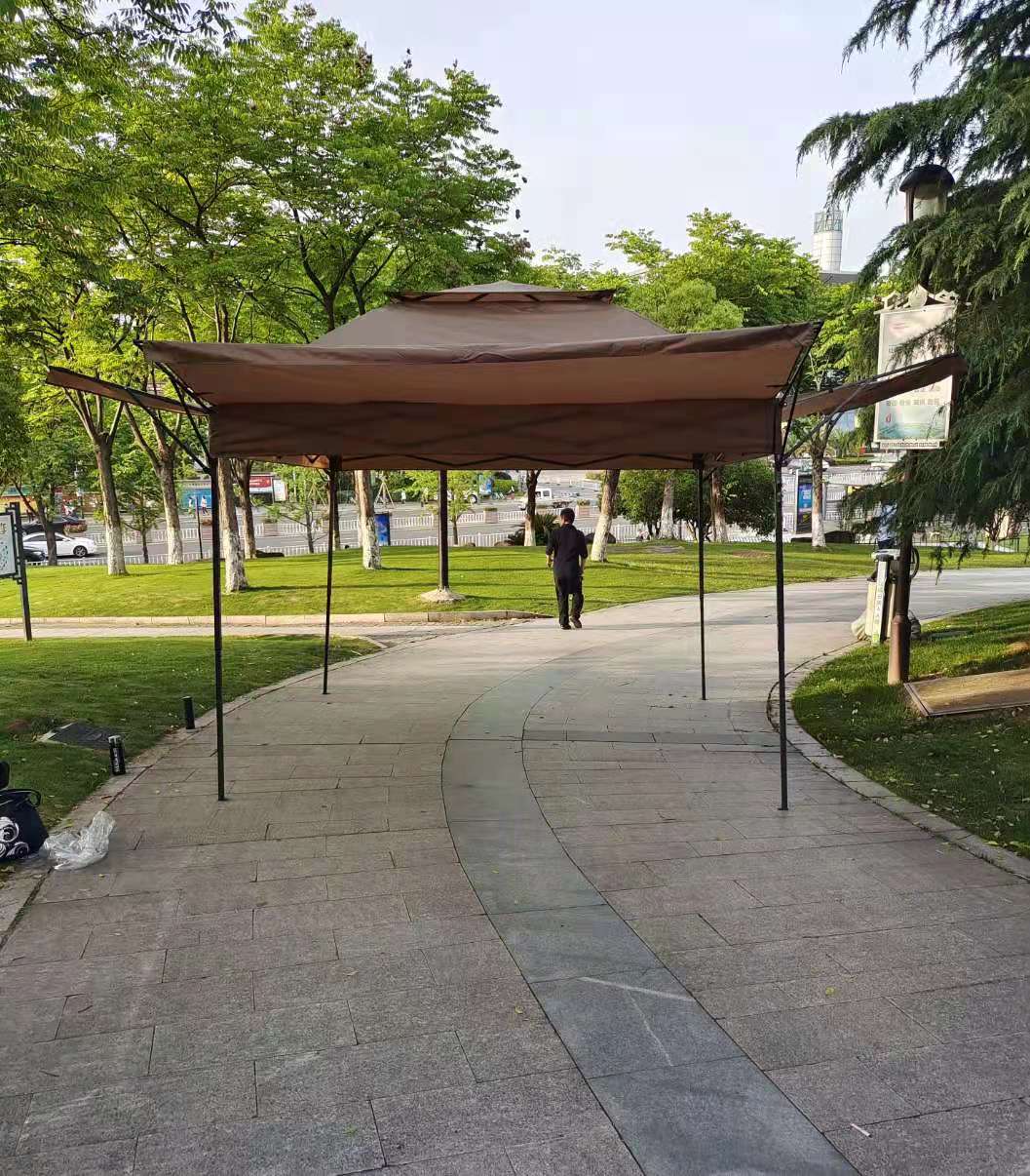 Outdoor Stall Tent Canopy Sunshade Rainproof Four-Leg Folding Canopy Big Umbrella Four-Corner Telescopic Shed