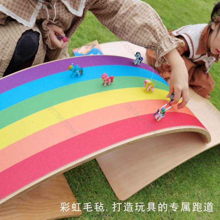 Children&#039;s Puzzle Sensory Training Seesaw Kindergarten Sports Game Wooden Balance Board Yoga Balance Practice Board